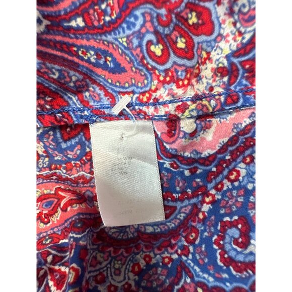 Talbots Womens Paisley Print Button-Down Multicolor Long Sleeve Blouse Size 8 - Picture 8 of 10